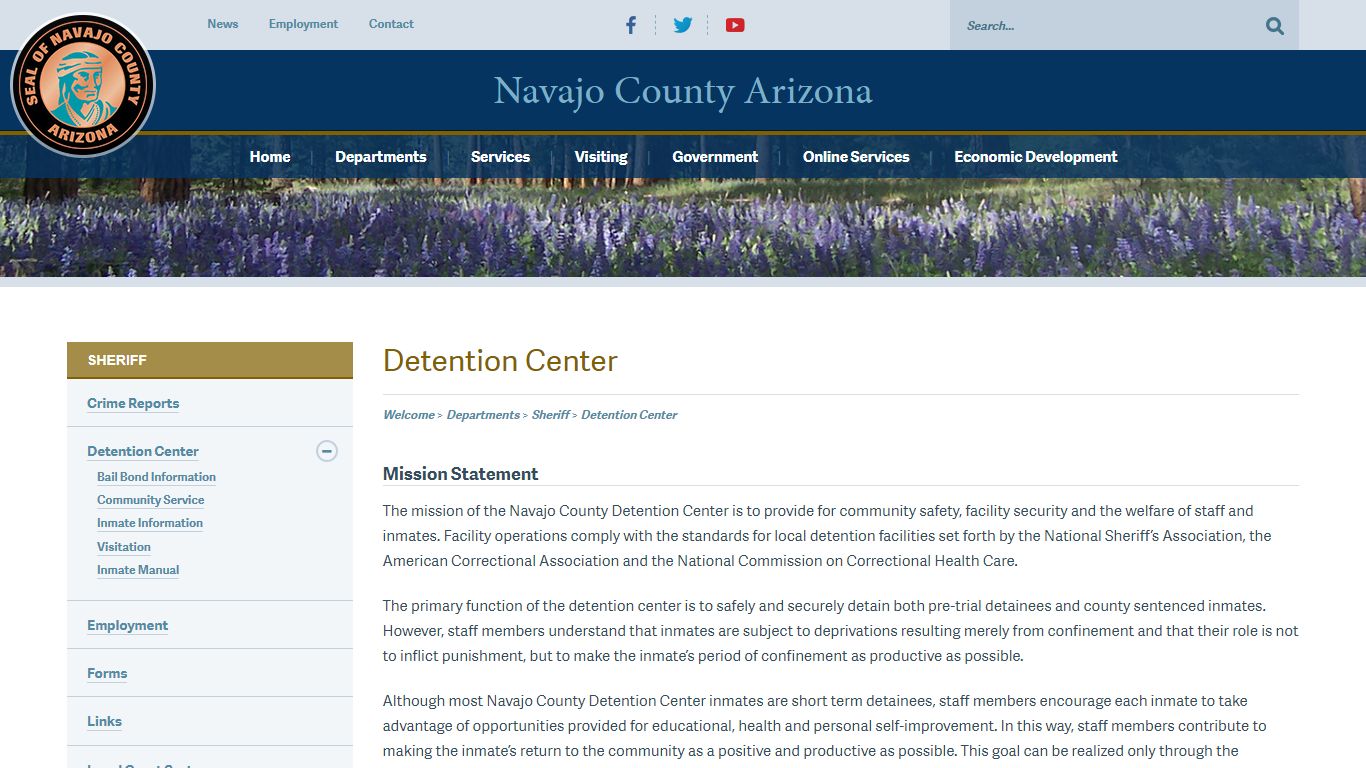 Navajo County, Arizona Recorder | Sheriff – Detention Center